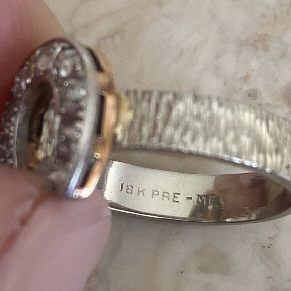 18K Diamond Ring Custom Made Horseshoe Motif - Picture 9 of 10